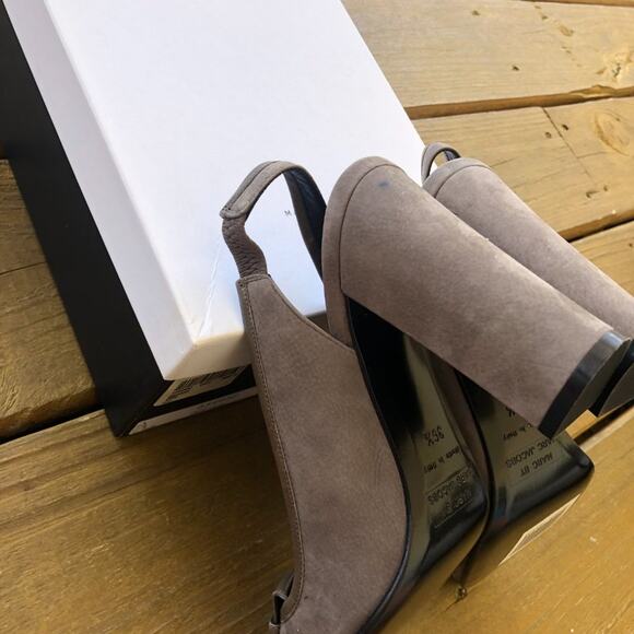 NWT Marc Jacobs Suede Grey Slingback Heels - Picture 4 of 5